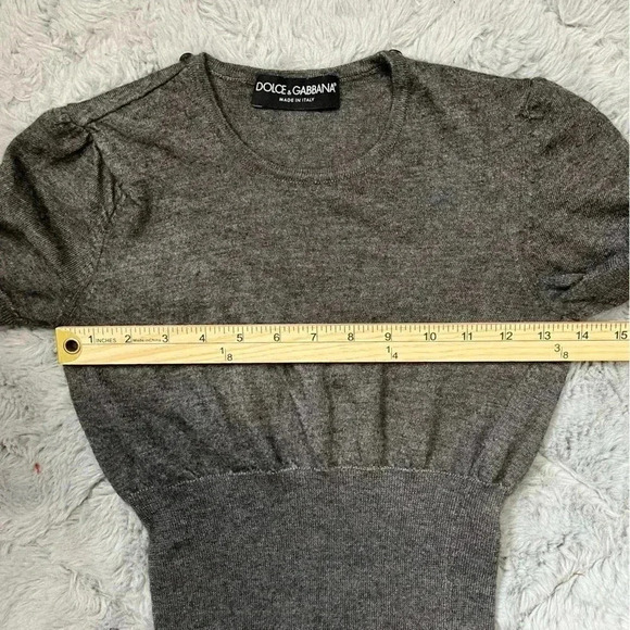 Dolce & Gabbana Alpaca Blend Knit Sweater Top Size 42 Gray Quiet Luxury Top - Picture 10 of 16